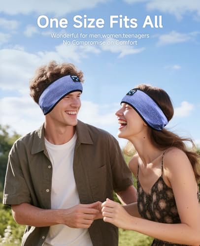 Sleep Headphones | Bluetooth 5.4 Headband | Wireless Earbuds Earphones Sweat Resistant with Ultra-Thin HD Stereo Speaker, Headphone Band for Side Sleepers Workout Running Tech Gadgets Unique Gifts - color: HB DarkBlue