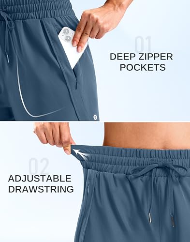SANTINY Women's 3.5''/5''/7'' Athletic Gym Running Shorts Zipper Pockets - color: Blue, size: XX-Large