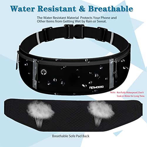 Running Belt Set, Fanny Pack for Women Men, Pure Black+Black Green
