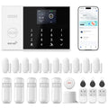 PGST Alarm System for Home Security,24Pcs WiFi/4G Apartment Alarm System - color: Black & Gray
