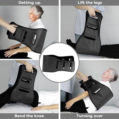 Transfer Belt Transfer Sling for Elderly, Lift Assist Gait Belt for Seniors - color: Black