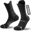 Rahhint Running Socks Crew for Long Run Coolmax Targeted Cushioned - color: Black, size: 6-9