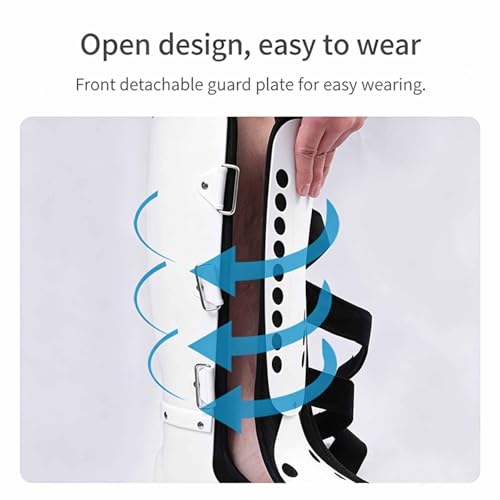 Adjustable Ankle Brace Rigid Orthosis Support Splint, Open Toe Ankle Stabilizer with 4 Hook-and-Loop Straps, Detachable Guard & Washable Liner, Post-Op Ankle Fixation for Sprain Recovery, Large Tall (One Size, Left foot)