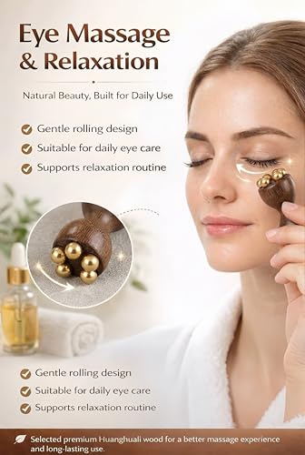 Eye Massager Tool Set, Wooden Facial Massage