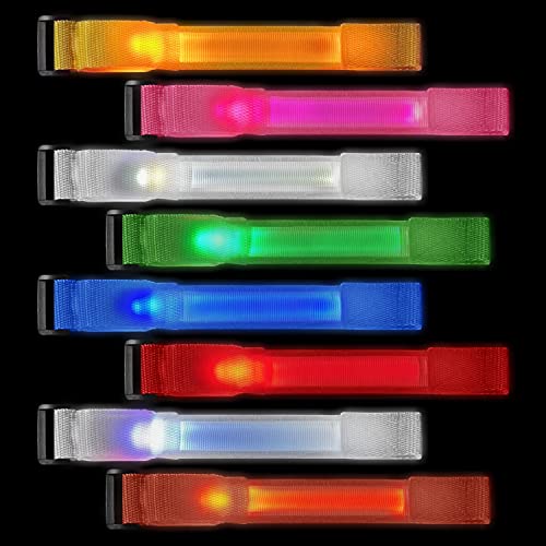 M.best 8pcs LED Light Up Bracelets Glow Flashing Wristbands Glow in The Dark Party Supplies for Wedding, Raves, Concert, Camping,Sporting Events, Party - color: 8pcs Multicolor