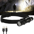 Rugtol Headlamp, USB C Rechargeable Battery Powered Head Lamp LED Flashlight with Clip Magnetic Base, 1000 Lumens Zoomable Aluminum Headlamp IPX4 Waterproof for Hard Hat Working Running Hiking - size: 1000 lm - Zoomable