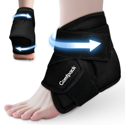 Comfpack Ankle Ice Pack Wrap for Swelling, FSA Eligible - color: Black-1 Pack