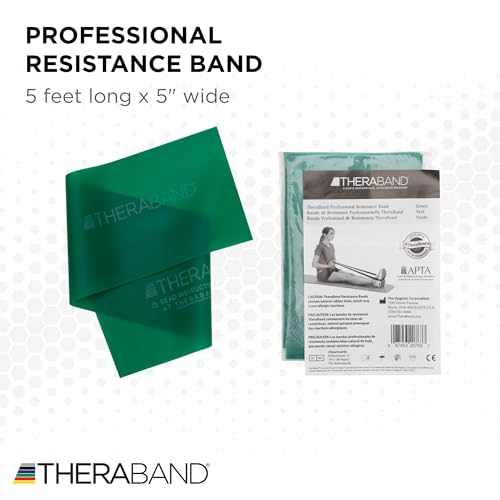 THERABAND Professional Resistance Band, Green Level 3 Heavy, 5 ft Exercise - color: Level 4 / Extra Heavy - Green
