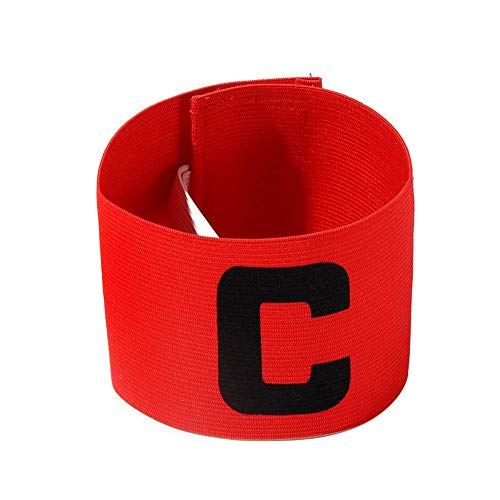 6 Pieces Elastic Soccer Captain Armband Adjustable Football Basketball Player Bands for Adult Youth - color: Red