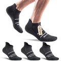 Running Socks Men Size 10-13 Ankle Height with Heel Tab for Athletic - color: 6 Black, size: X-Large