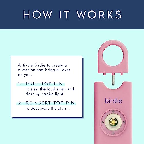 She’s Birdie–The Original Personal Safety Alarm for Women by Women–Loud Siren, Strobe Light and Key Chain in a Variety of Colors (Blossom) - color: Blossom
