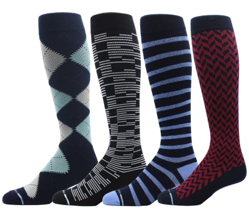 Dr. Motion 4 Pairs Compression Socks for Men, Knee High - color: Mcomp-sl4