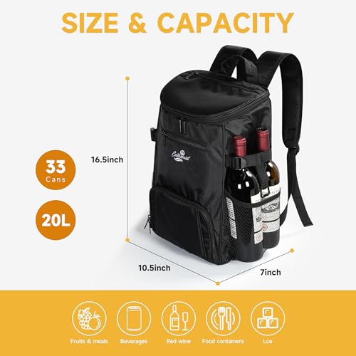 Catalonia Cooler Backpack, 33 Cans Insulated Leakproof Cooler Bag for Men Women, Portable Lunch Backpack for Beach, Hiking, Camping, BBQ, Fishing & Picnic