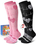 LYCRA® Compression Socks for Women,20-30 mmHg - color: Nurse Heart, size: Small-Medium