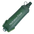 AXEN Soft Flask TPU Foldable Running Hydration Flask, Soft Collapsible Water Bottle for Hydration Pack Cycling Marathon Running Hiking - color: Military Green-500ml