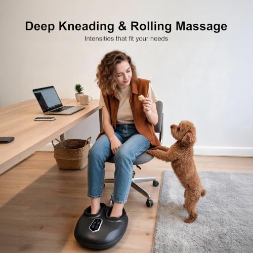 LEERCON Shiatsu Foot Massager with Heat for Plantar Fasciitis Neuropathy