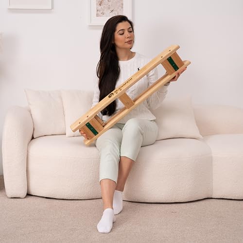 Knee & Hip Rehab Glider – Physiotherapy Equipment for Stroke Rehab, Recovery Aids, Slide Board for Post-Surgery & Injury – Lightweight Oak Design, Improves Mobility & Circulation