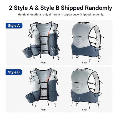 Haimont 8L Trail Running Hydration Vest with Soft Flasks - color: Grey, size: Small