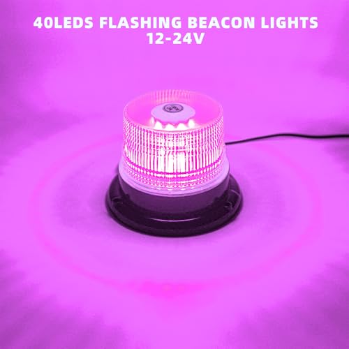 Purple Rooftop Beacon Strobe Lights w/Magnetic Base, 1-Pcs - color: 1× Purple