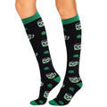 Compression Socks for Women Festival Knee High Socks Calf Stockings - color: Black Green Beer Cups, size: Large