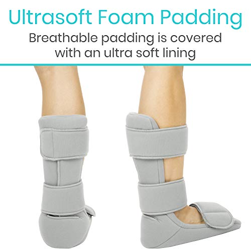 Vive Plantar Fasciitis Night Splint Plus Trigger Point Stretch Wedges - color: Gray, size: Medium