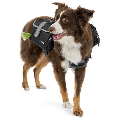 PetAmi Dog Backpack for Medium Large Dogs, Hiking Saddle Bag, Black - color: Black, size: Medium
