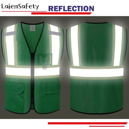 Hi Vis Reflective Safety Vest for Men Women,EK178,Green,S - color: Green, size: Small