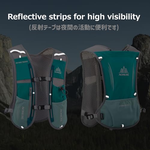 Azarxis Running Water Bottles Flask BPA Free Leakproof Hydration Vest Packs Waist Belt Replacement for Triathlon Marathon Hiking Cycling Climbing Runner - color: #4 Mint Blue (5L) with a 1.5L Hydration Bladder