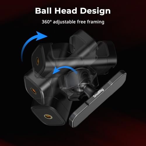 SMALLRIG Magnetic Phone Holder for Gym, Alloy Base with 360° Ball Head, Universal Phone Clamp Mount Suitable for iPhone 17/16/15/14/13/12 Series & Android Phones, Attach to Metal Surfaces-5582 - style: Phone Clip Connection