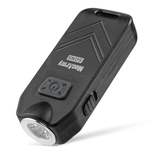 MecArmy SGN5 USB Rechargeable Personal Alarm Flashlight | Mini Handheld EDC Keychain Torch | LED with 560 Lumens Small and Powerful Light | Alarm up to 115dB Siren (Black) - color: SGN5-Black, size: SGN5-BK