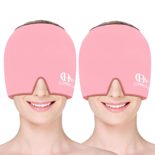 Migraine Relief Cap, Soothing Headache Ice Face Mask Products - color: 2pink