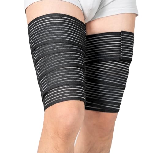 Adjustable Hamstring & Thigh Compression Wraps for Men Women, 2 Pcs - size: 2 Pcs