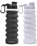 Nefeeko Collapsible Water Bottle, 26oz Silicone Foldable Water Bottles - color: Q