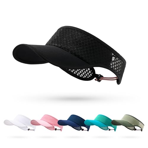 LONGLONG Sports Sun Visor Hat with Non-Slip Toggle Breathable for Women Men - color: Black