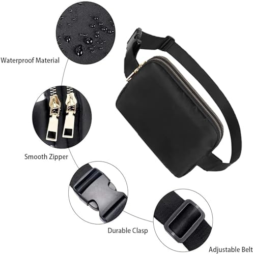 Geestock Mini Belt Bag with Adjustable Strap Fanny Packs for Women, Black