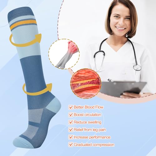 Compression Socks for Women Men - color: Color Blocking