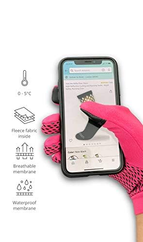 ReflecToes Reflective Winter Running Gloves, Hi Vis Neon Traffic Gloves Men - color: Pink, size: X-Small