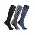 ja vie 76% Merino Wool Graduated Compression Socks for Women & Men (15-20mmHg) - color: 3 Pairs: 1 Pure Black+ 1 Black+ 1 Denim, size: Small