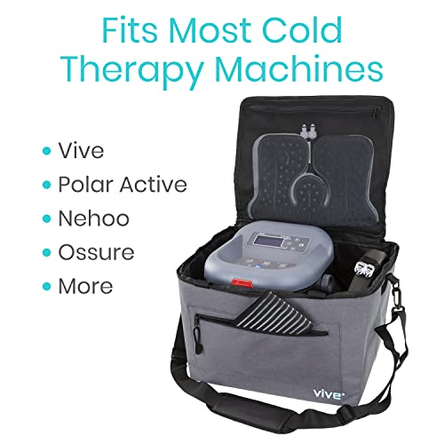 Vive Travel Bag for Ice Therapy Machine - Fits Polar Active, Ossur Cold - color: Gray
