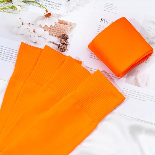 phnydreg 3 Pairs Leg Sleeve Shin Pre Cut Socks for Kids Youth Men Women Soccer Running Cycling - color: Orange