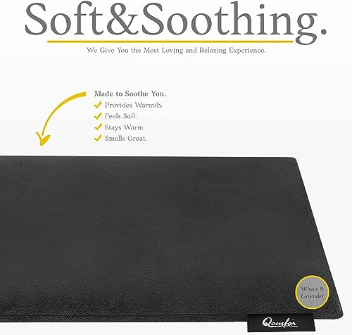 Qomfor - Microwavable Heating Pad - Black - Lavender Scented Heat Pack - Therapeutic Heat Wrap for Neck, Shoulders & Period Cramps Pain Relief - Reusable Hot/Cold Therapy Bag - color: Black