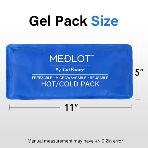 LotFancy Ice Pack for Injuries, Pack of 2, Reusable Hot Cold Pack for Therapy, Cooling or Heating Pad for First Aid, Back Shoulder Neck Head Feet Pain Relief, 11 x 5 Inches - style: 11x5in(Pack of 2)