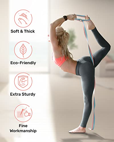 Tumaz Yoga Strap for Stretching with Adjustable D-Ring, 6/8/10 ft - color: 24.Teal, size: 6 Feet