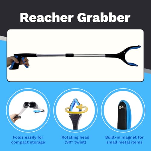 FSA/HSA Sock Aids for Putting On Socks with 32in Reacher Grabber