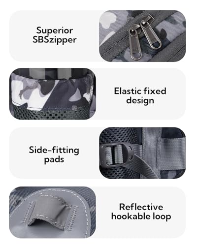WATERFLY Fanny Pack Waist Bag: Fannie Pack 2 Water Bottle Holders Lumbar Belt Hiking Walking Running Jogging Camping Large Woman Man (Bottle Not Included) - color: Camouflage Black