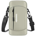 Phone Holder for Running, Armband with Crossbody Strap 7.5" Khaki - color: 08-Grey + Black Strap