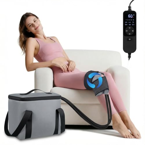 Ice Machine for Knee After Surgery, Portable Cold Therapy Machine with Timer & Quiet Pump, Ice Therapy Unit for Knee Recovery, Shoulder, Elbow, Hip and Ankle