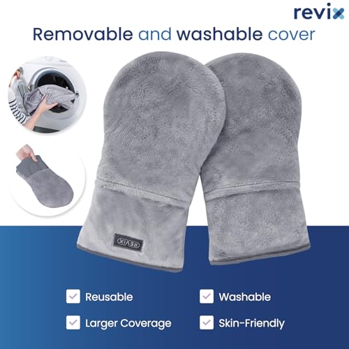 REVIX Microwavable Therapy Mittens Hand Warmers for Women & Men, Gray - color: Light Gray