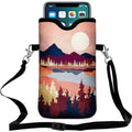 Cell Phone Sleeves Bag Case Crossbody Neoprene Holder Lanyard Phone Pouch for Women Men 7.5 X 4.5 Inches - Lake Moon - color: Lake Moon