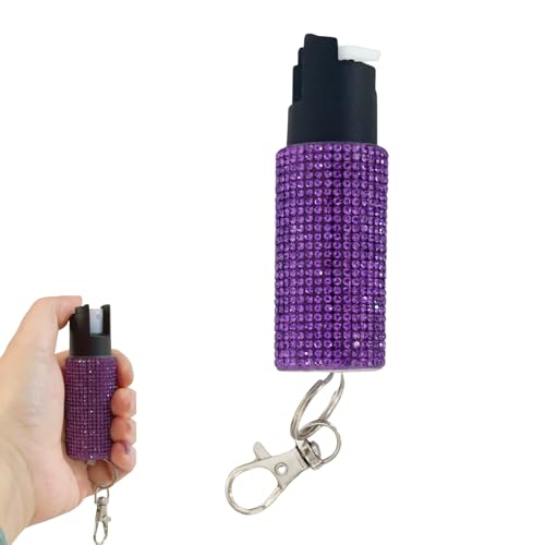 Pepper Spray for Women, Mini Bling Keychain, 12-Ft Range, Quick Release - color: Bling Purple Color